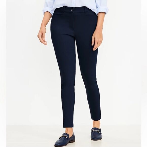 LOFT 10P Curvy Sutton Skinny Ankle Cropped Slacks Pants - Picture 1 of 15